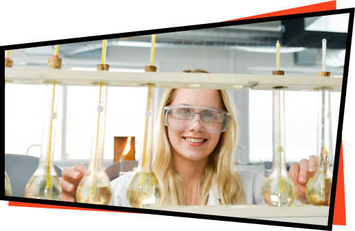 Young Woman in Science Lab