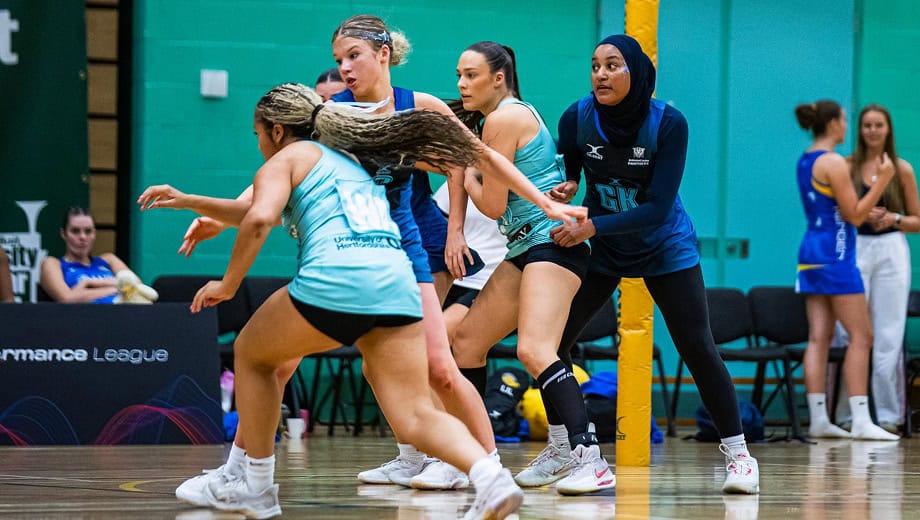 A group of players moving around looking for space