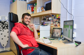 Boy Sitting at Desk