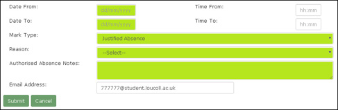 Screenshot showing the fields listed above in the ILP