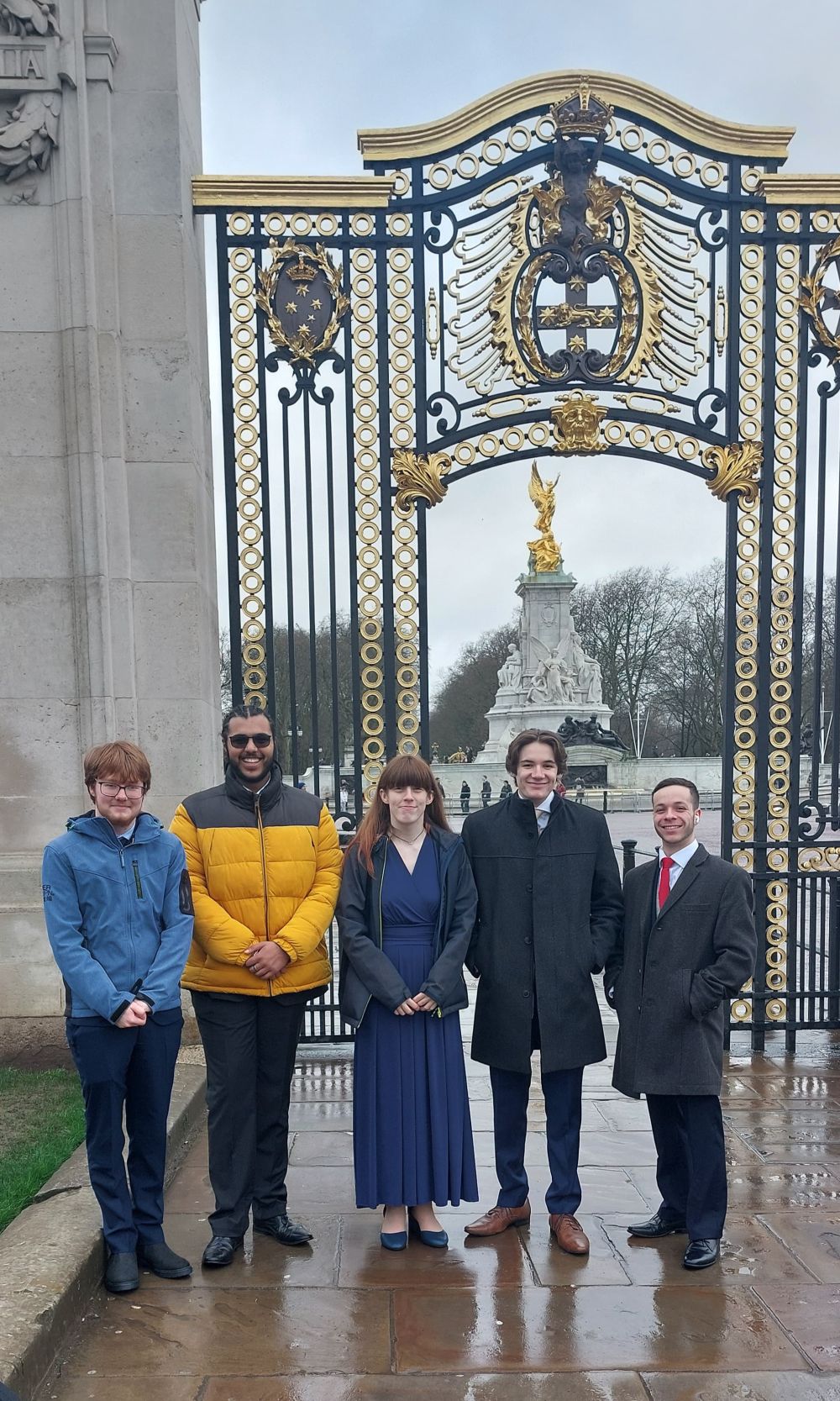 Space Engineering learners outside Buckingham Palace