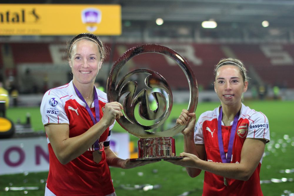 Former College learner and England Lioness Jordan Nobbs with the Continental Cup in 2015