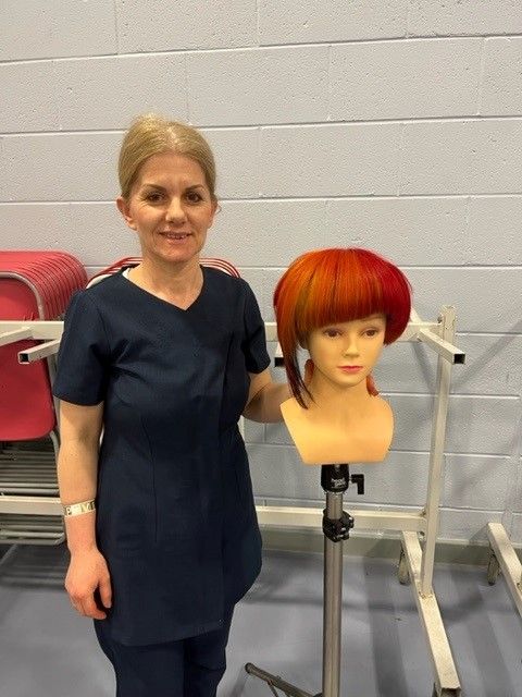 Student Layla with her prize winning haircut