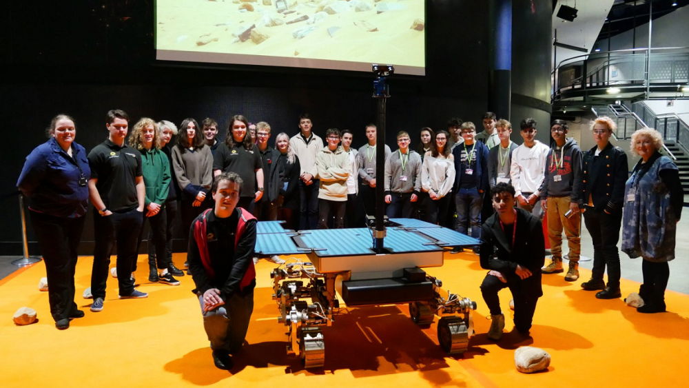 A group of Space Engineering students at the Space Centre 